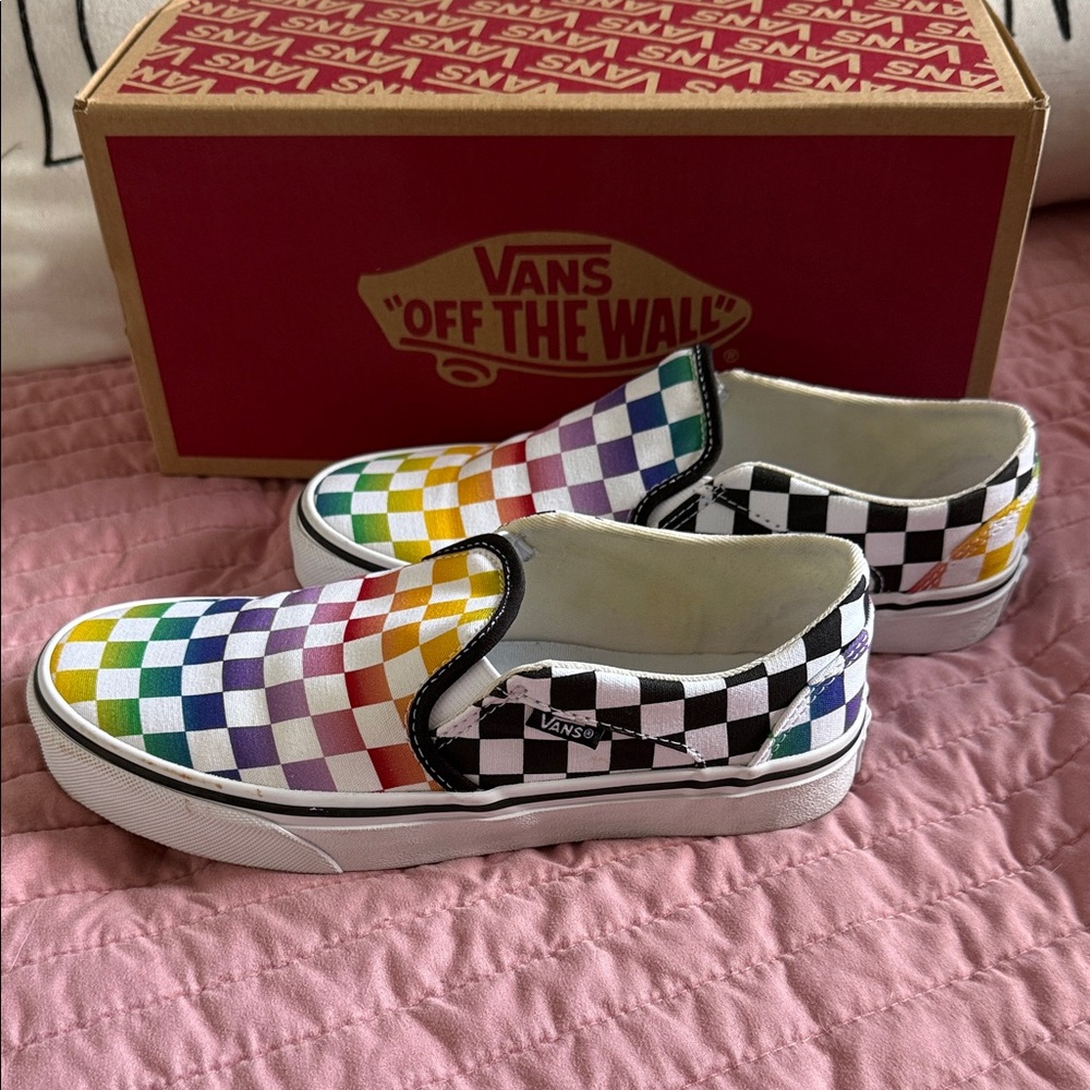 Vans Colorful Checkered Slip-On Sneakers
